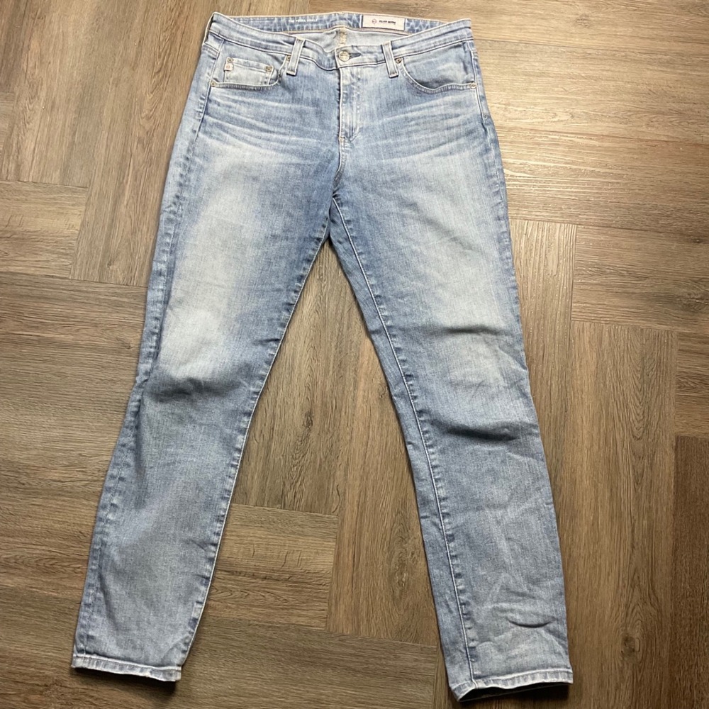 AG Adriano Goldschmied The Prima Ankle Cigarette Leg Slim Jeans 31R Light Wash